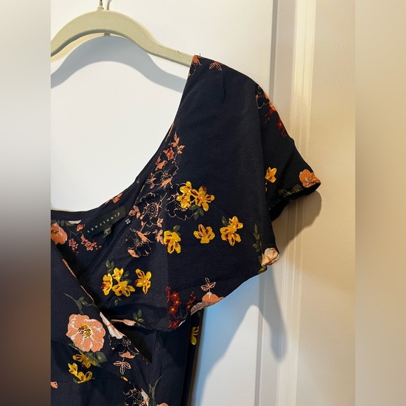 Sanctuary One Shoulder Blue Floral Maxi Dress Size Large - Picture 9 of 13